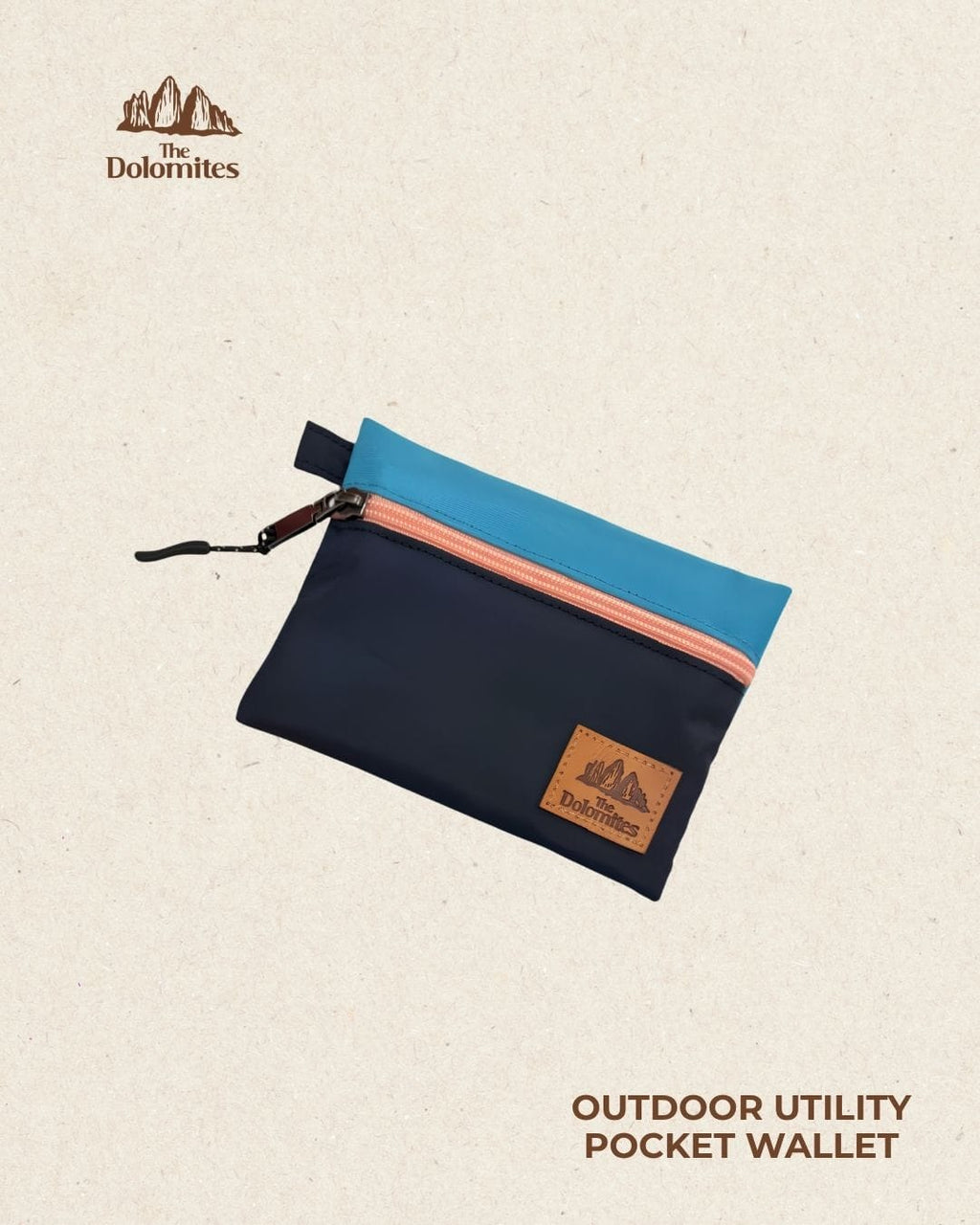 Pocket Wallet Azul Zipper durazno