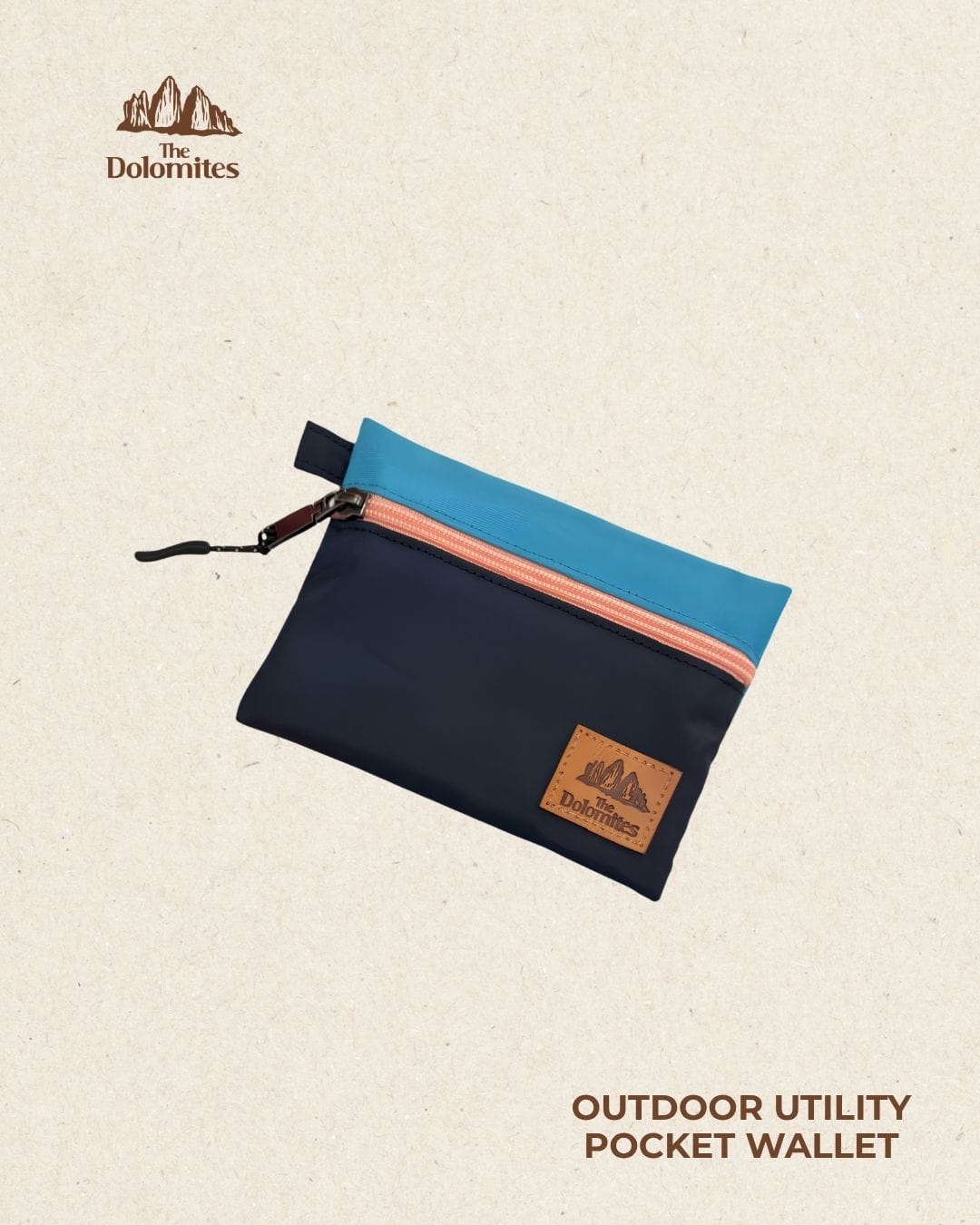 Pocket Wallet Azul Zipper durazno