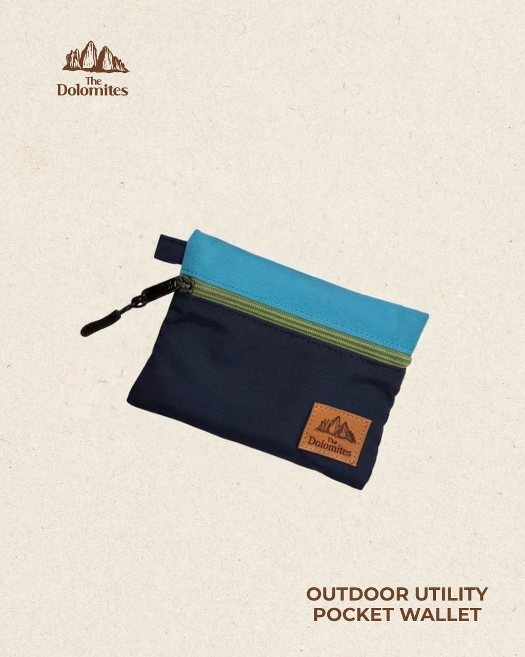 Pocket Wallet Azul Zipper verde