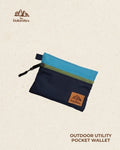 Pocket Wallet Azul Zipper verde