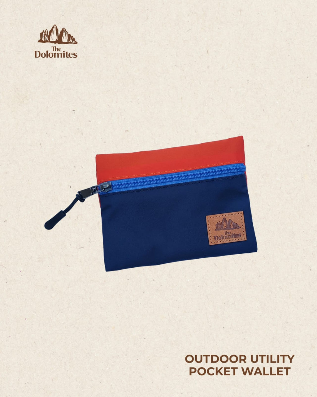 Pocket Wallet Terracotta Zipper azul