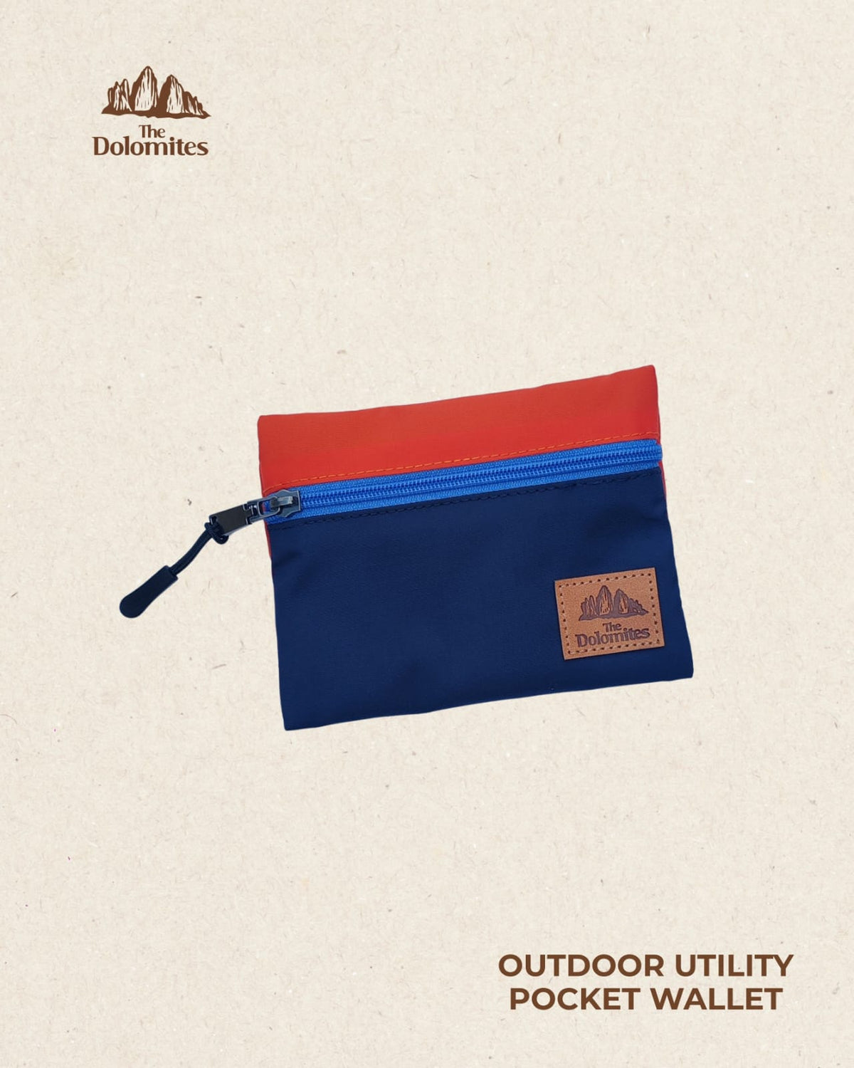 Pocket Wallet Terracotta Zipper azul